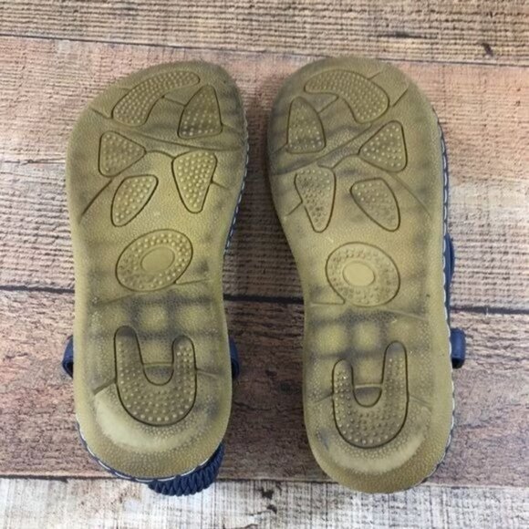 Socofy Blue‎ Strappy Braided Thong SandalsWomens 39 8 Slingback - Picture 10 of 12